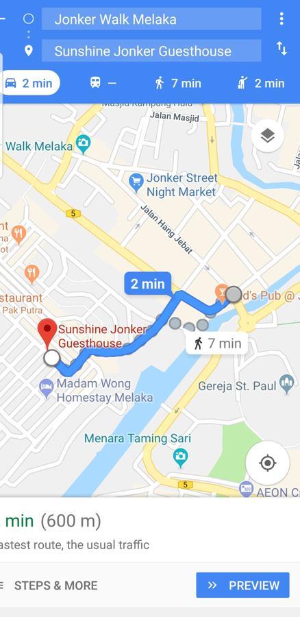 Sunshine Jonker Guesthouse Malacca Eksteriør billede